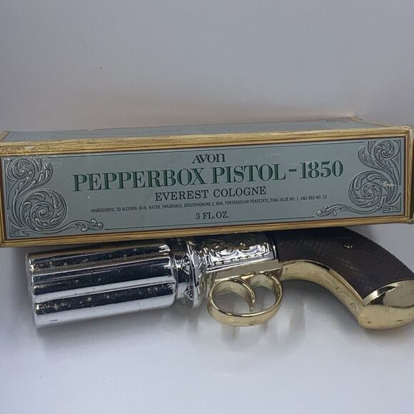 Avon Pepperbox Pistol 1850 Cologne Decator Bottle Shaped Like A Pistol - Picture 6 of 12